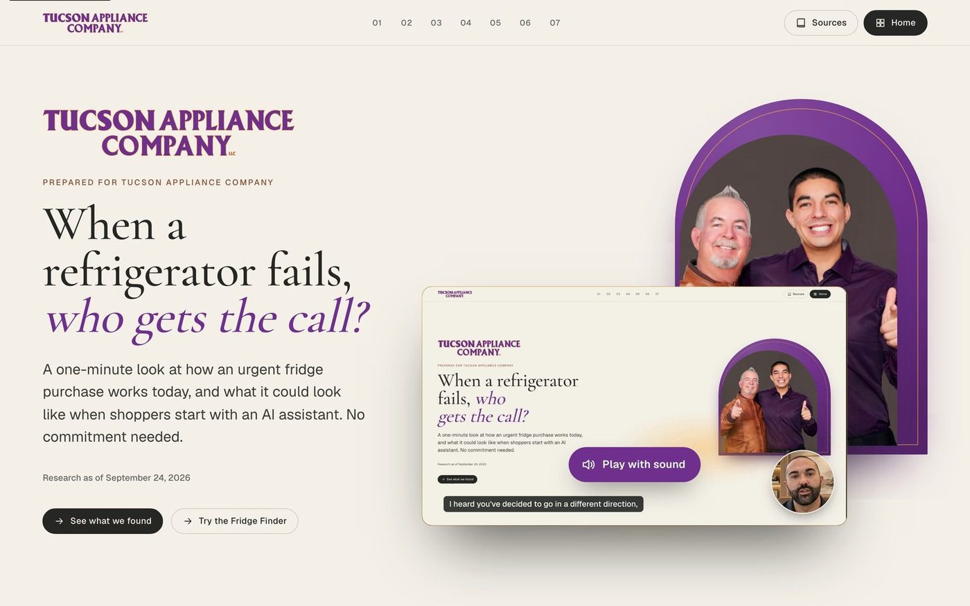 Tucson Appliance presentation cover