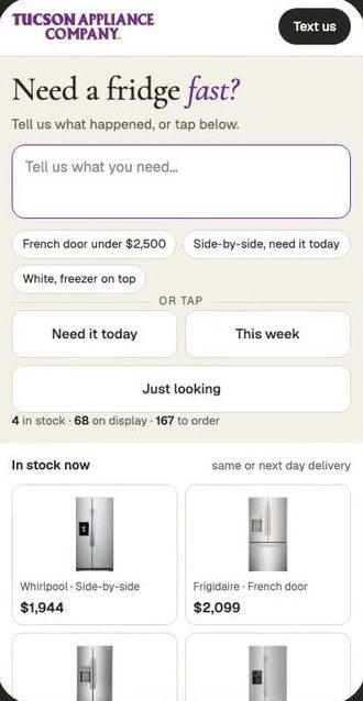 Fridge Finder on a phone